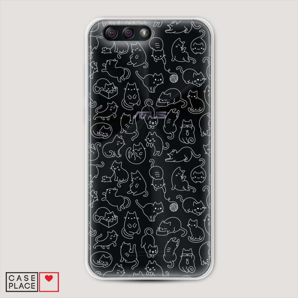 

Чехол Awog на Asus Zenfone 4 ZE554KL "Шкодливые котики", Черный;белый;серый, 42950-2