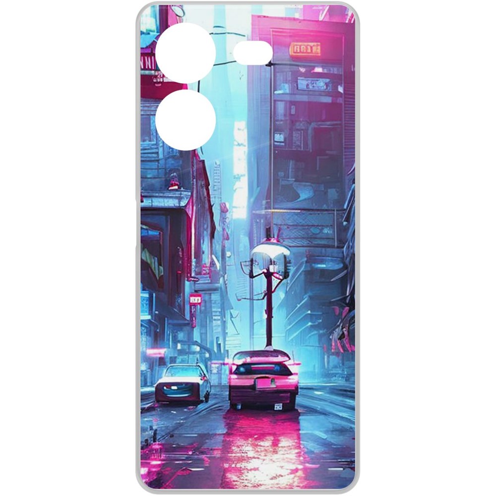 

Чехол-накладка Krutoff Clear Case Киберпанк Улица для TECNO Pova 5 Pro, Прозрачный