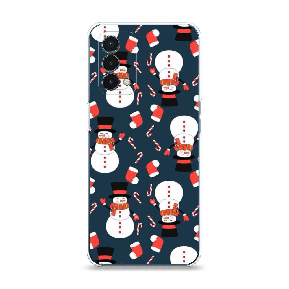 

Чехол на OnePlus Nord N200 5G "Синие снеговики", Синий;белый;красный, 152250-5