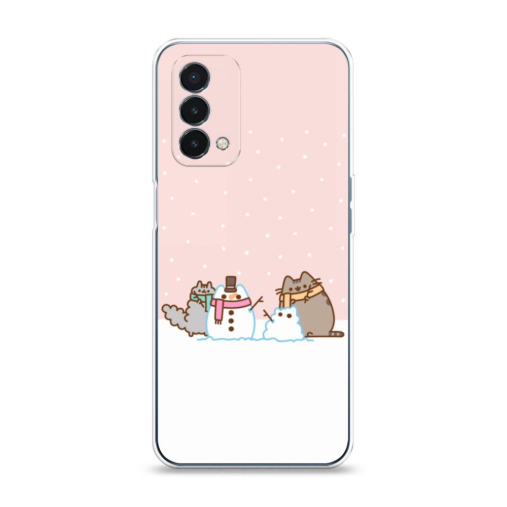 

Чехол на OnePlus Nord N200 5G0 5G "Котики в снегу", Розовый;белый;серый, 152250-5