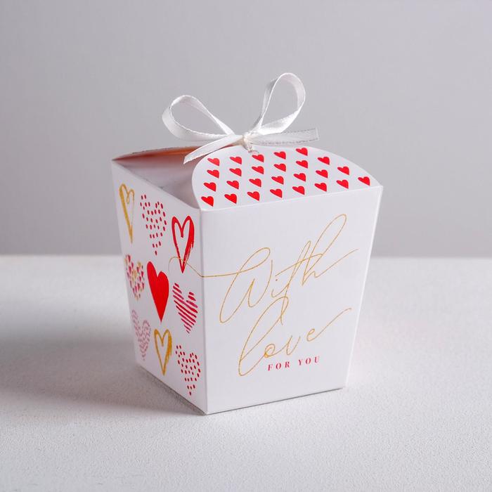 

Бонбоньерка With love, 7.5х8х7.5 см (5 шт.), Белый