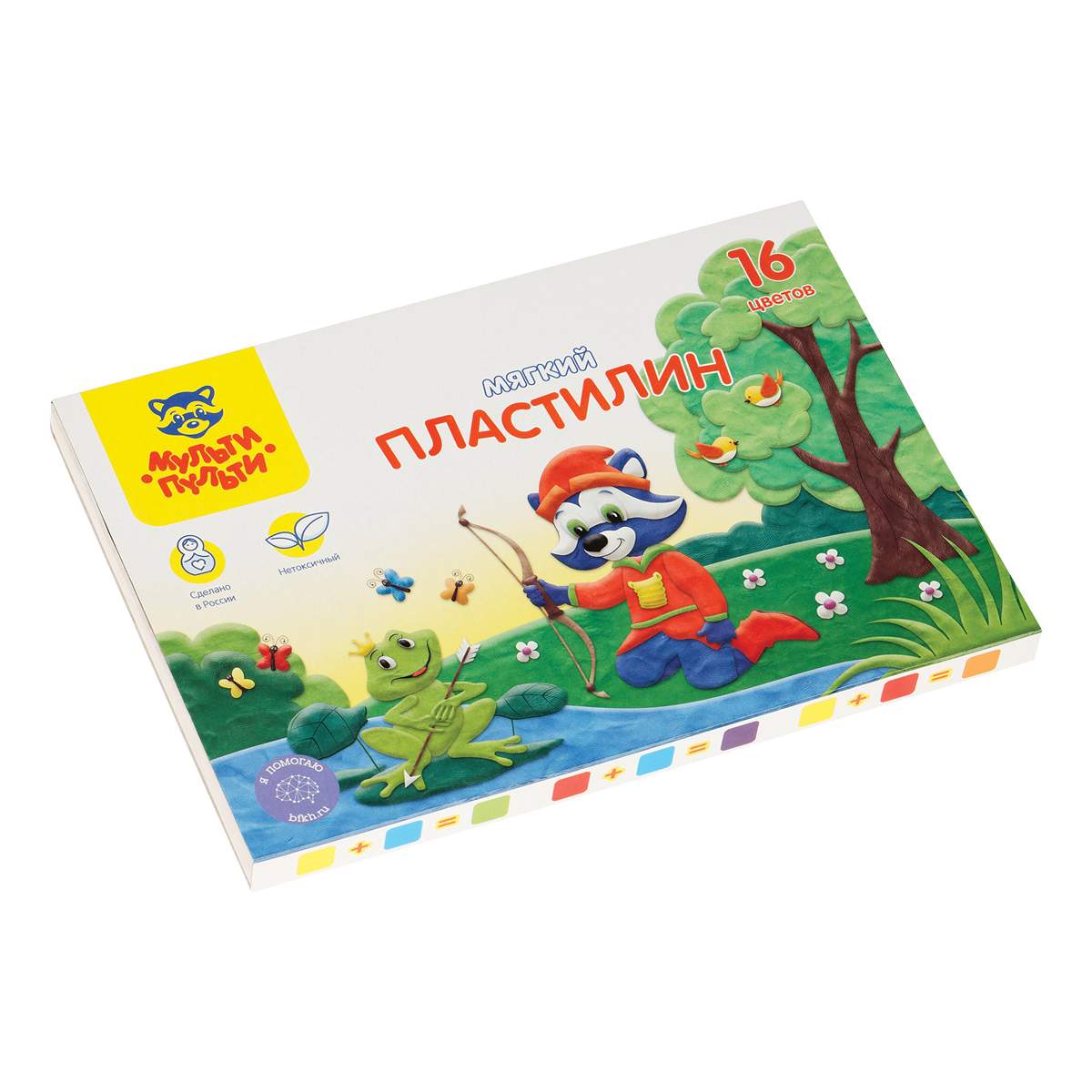 

Пластилин классический Мульти-Пульти 328897, в наборе 16 цв, 5 наборов, Разноцветный, 328897