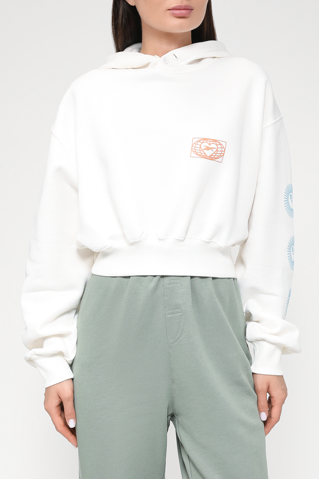 

Худи женское Reebok HT7845 белое M, Белый, HT7845