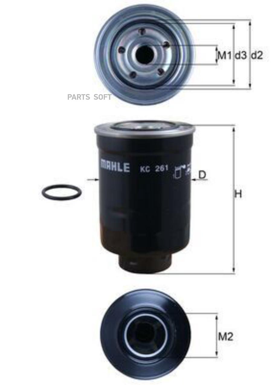 

Фильтр топливный KNECHT/MAHLE KC 261D, KC261D