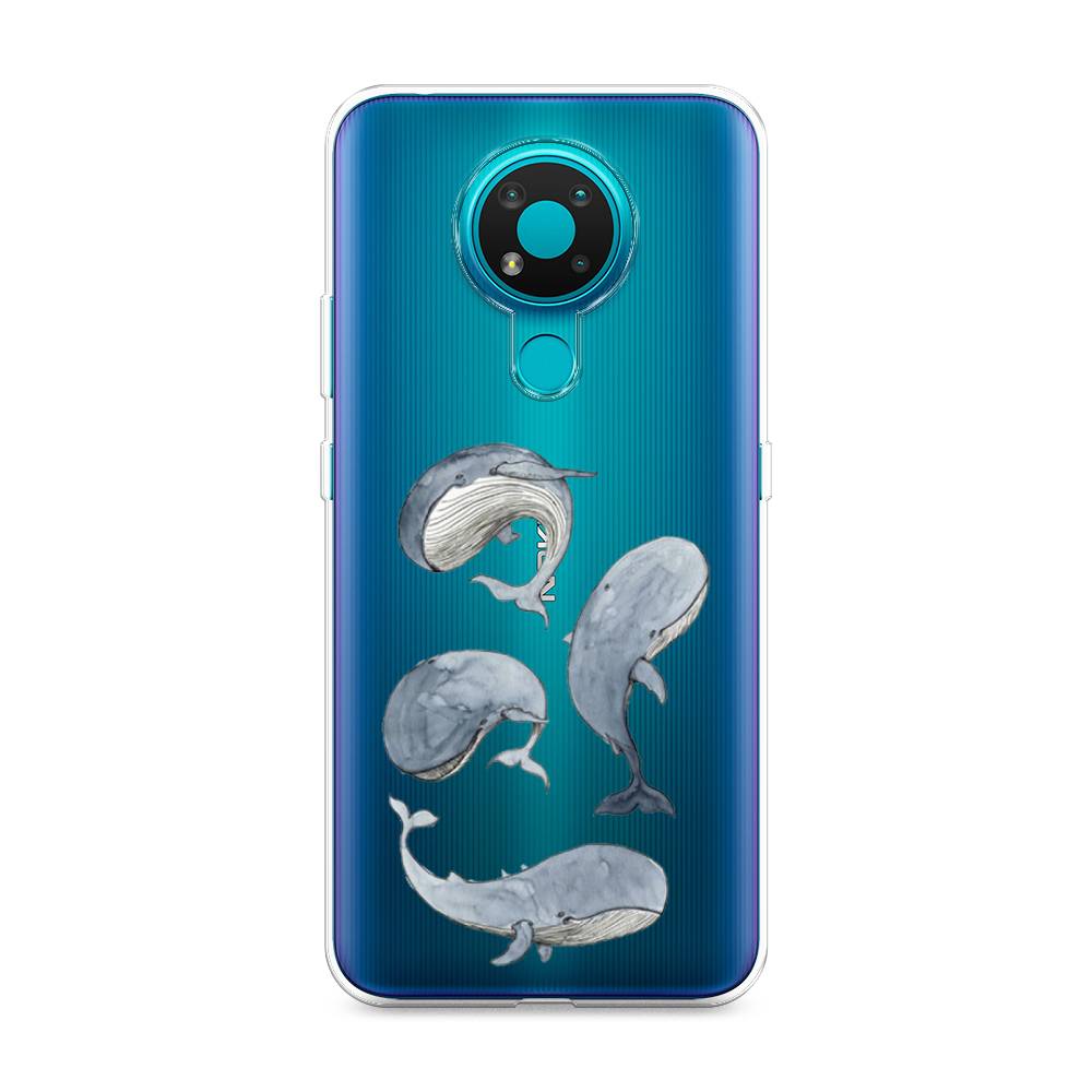 

Чехол Awog на Nokia 3.4 / Нокиа 3.4 "Киты", Белый;прозрачный;голубой, 123750-1