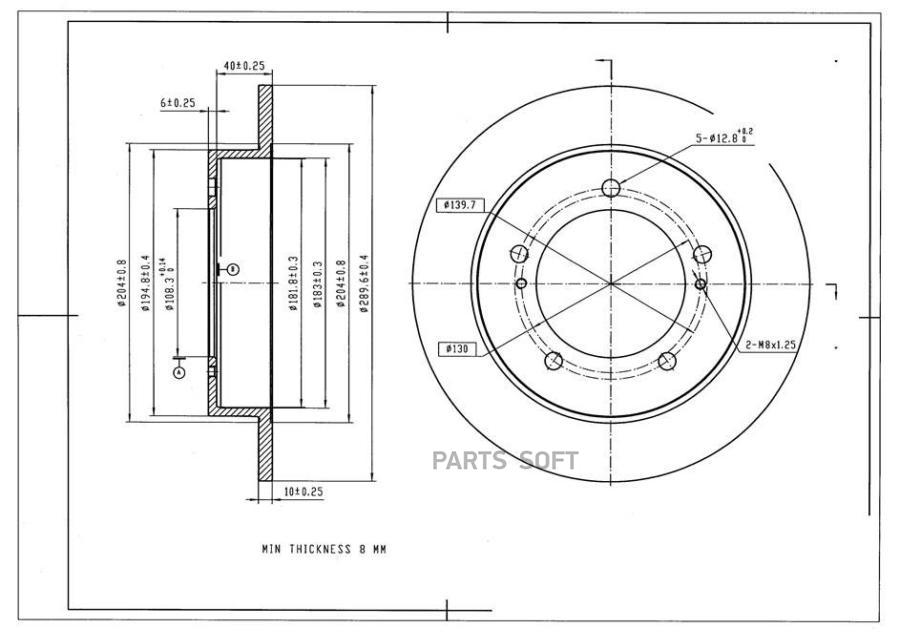 

Диск тормозной AVANTECH br0703s