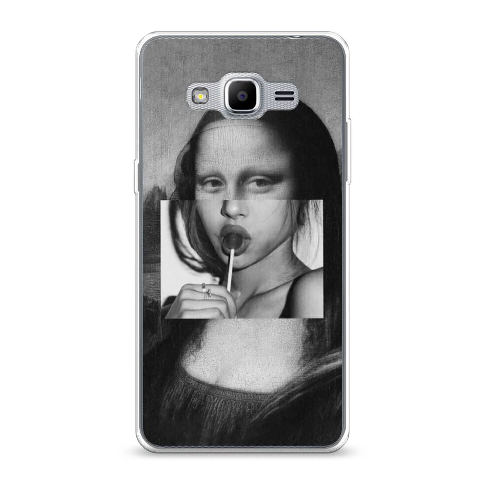 

Чехол Awog на Samsung Galaxy J2 Prime 2016 Mona Lisa sucking lollipop", Серый, 22350-9