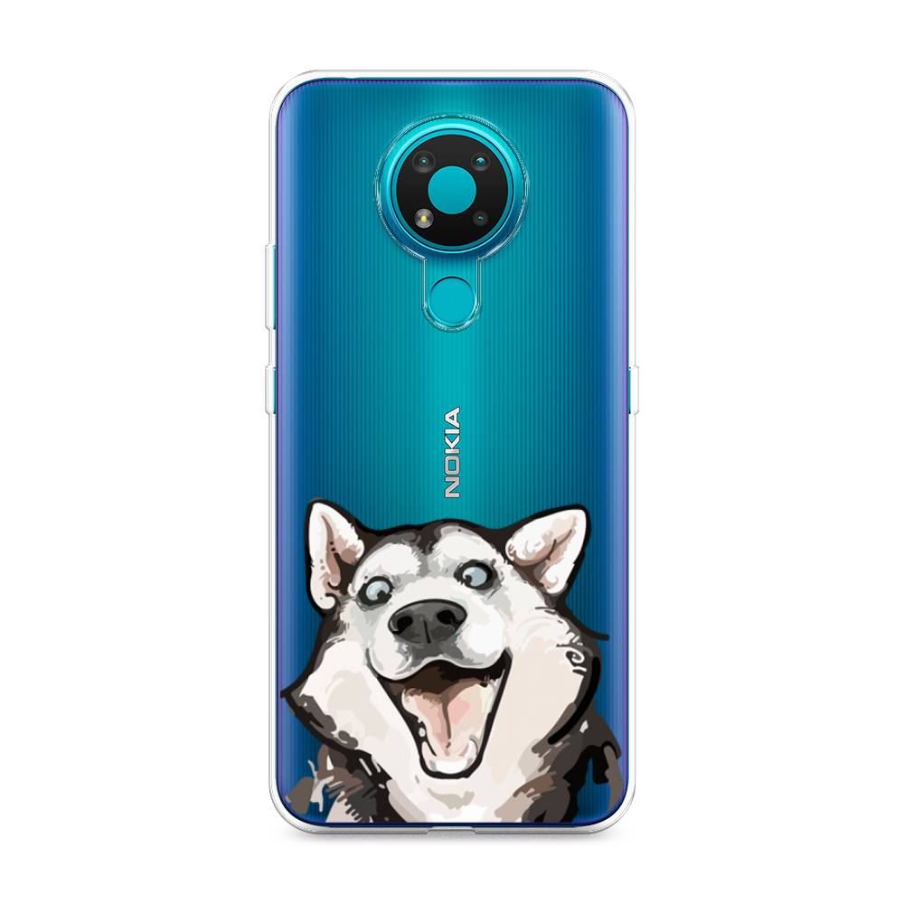 

Чехол Awog на Nokia 3.4 / Нокиа 3.4 "Радостный хаски", Белый;голубой;черный, 123750-1