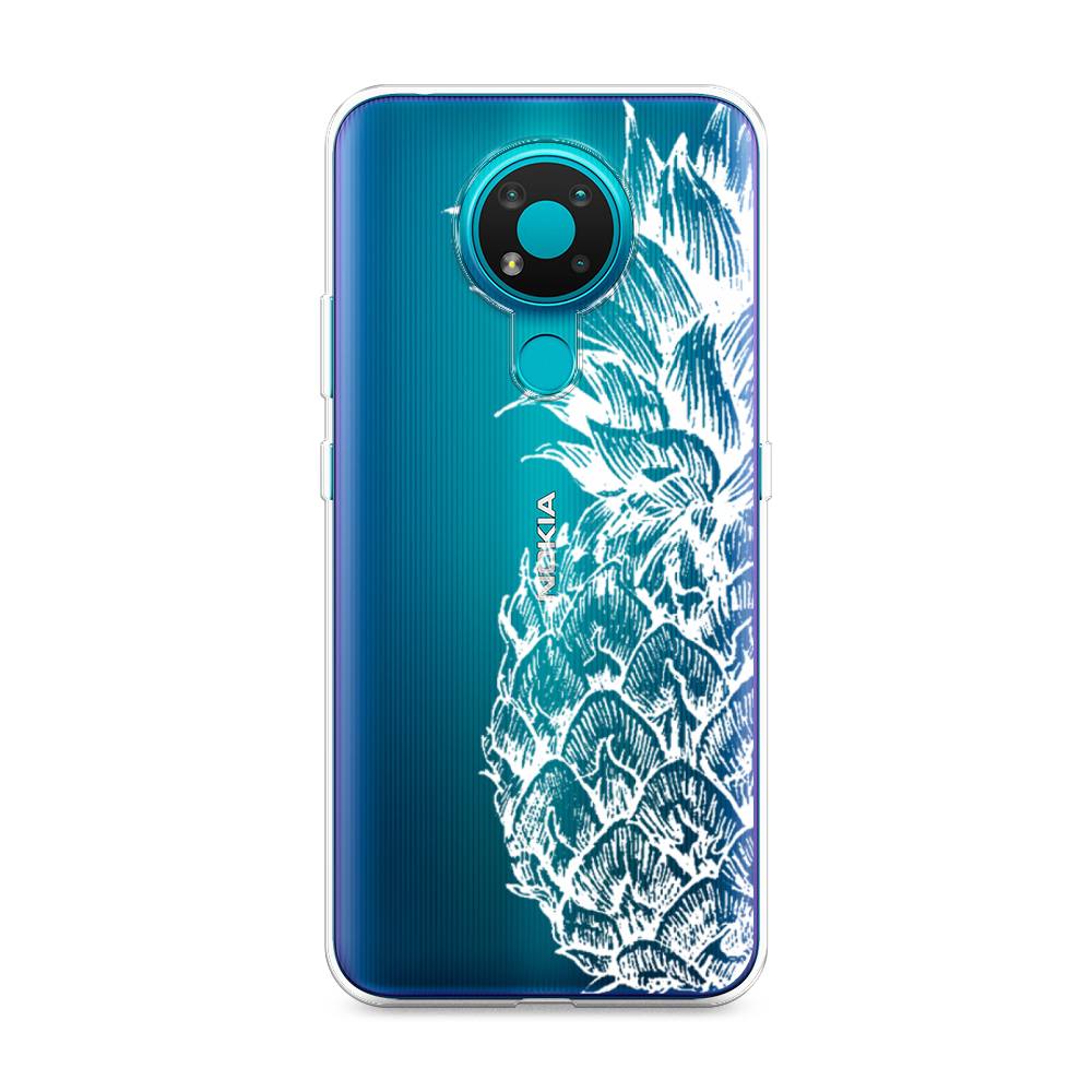 

Чехол Awog на Nokia 3.4 / Нокиа 3.4 "Ананас графика белая", Белый, 123750-10