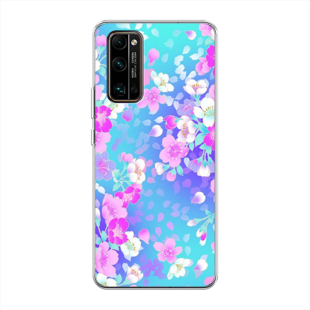 

Чехол Awog на Honor 30 Pro Plus "Яблоневые цветы", Голубой;розовый;белый, 612250-8