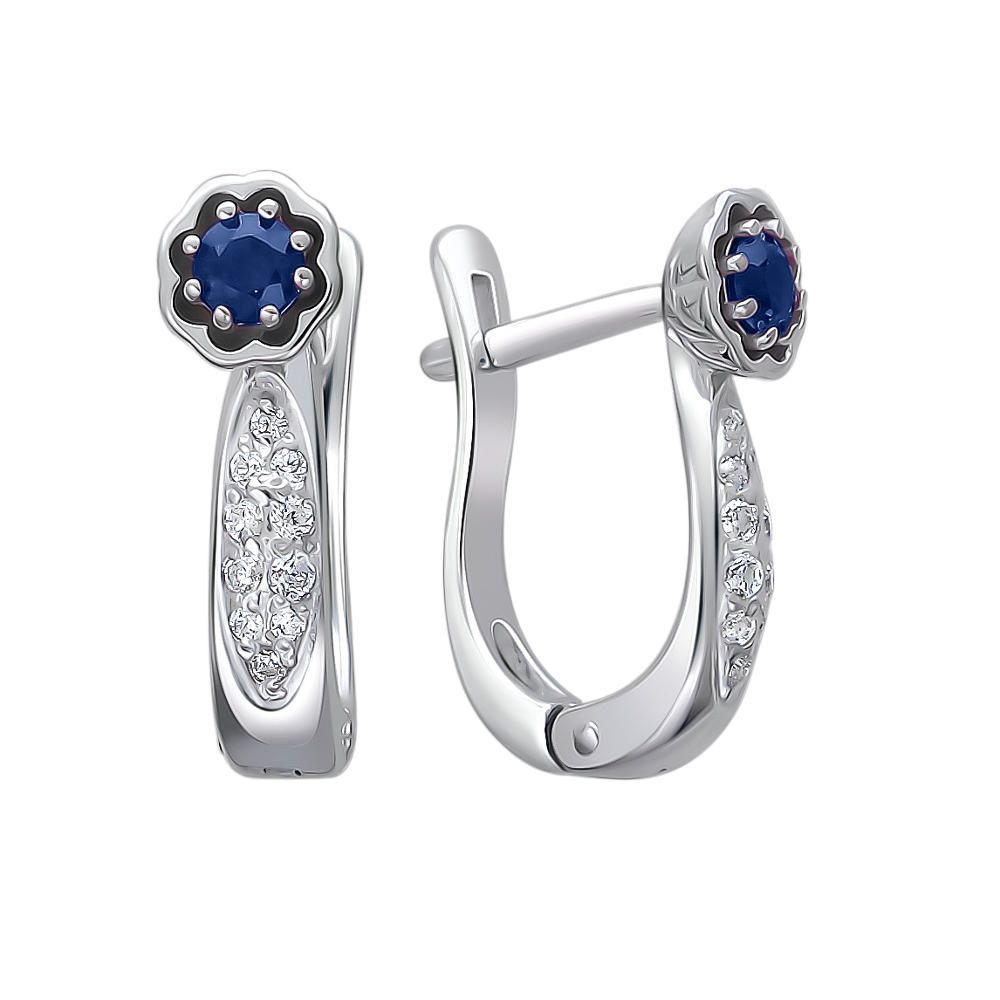 

Серьги из серебра с сапфиром Эстет 01С555181-1, 01С555181-1