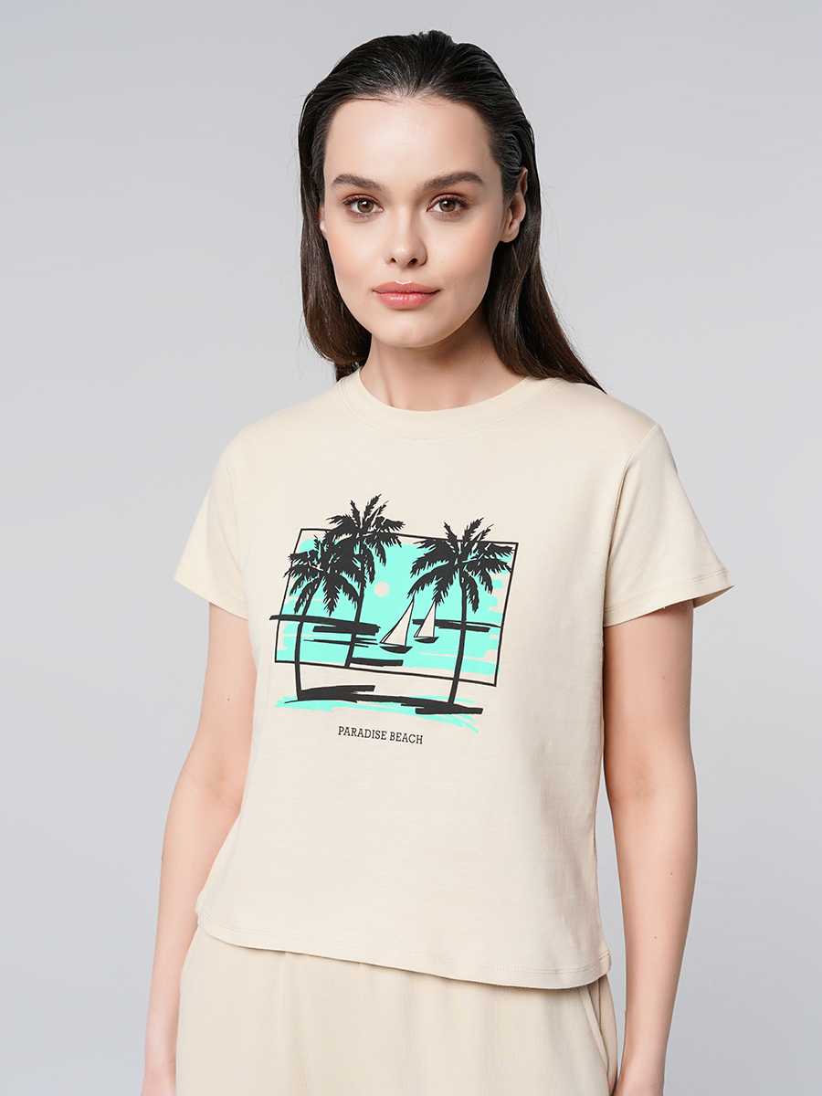 

Футболка женская ТВОЕ 92881 бежевая XL, 92881