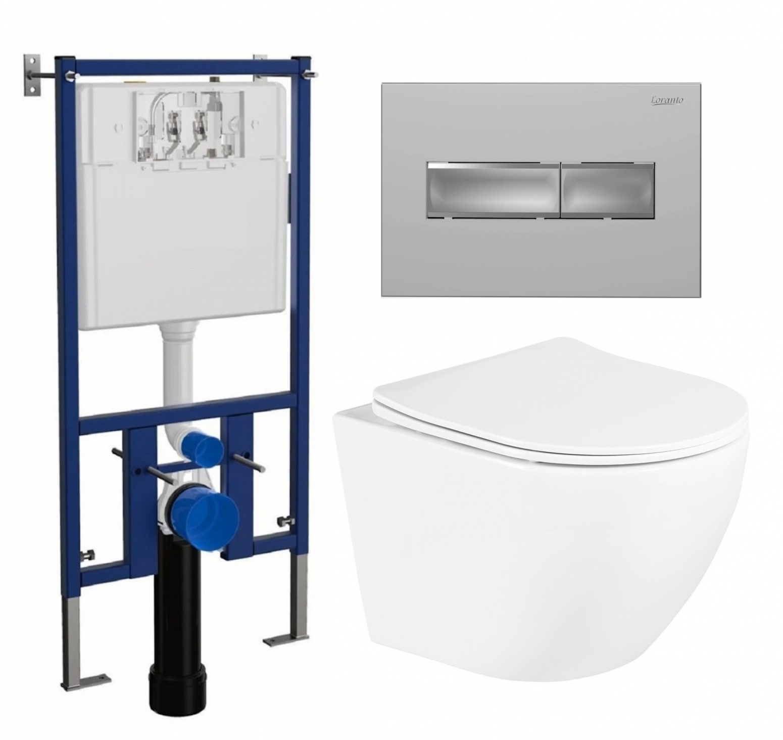 

Комплект: инсталляция Loranto + унитаз Uno + кнопка хром матовая, 530527