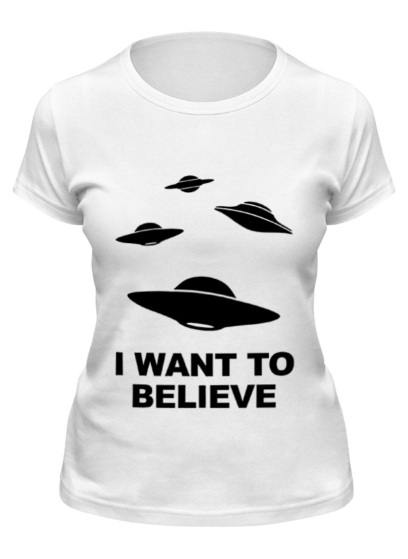 

Футболка женская Printio I want to believe (x-files) белая M, Белый, I want to believe (x-files)