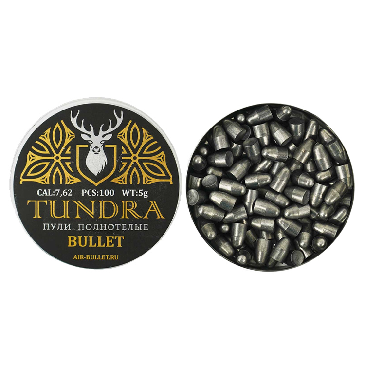 

Пули пневматические полнотелые Tundra Bullet 7,62 мм (7,72), 5,0 гр (100 штук)