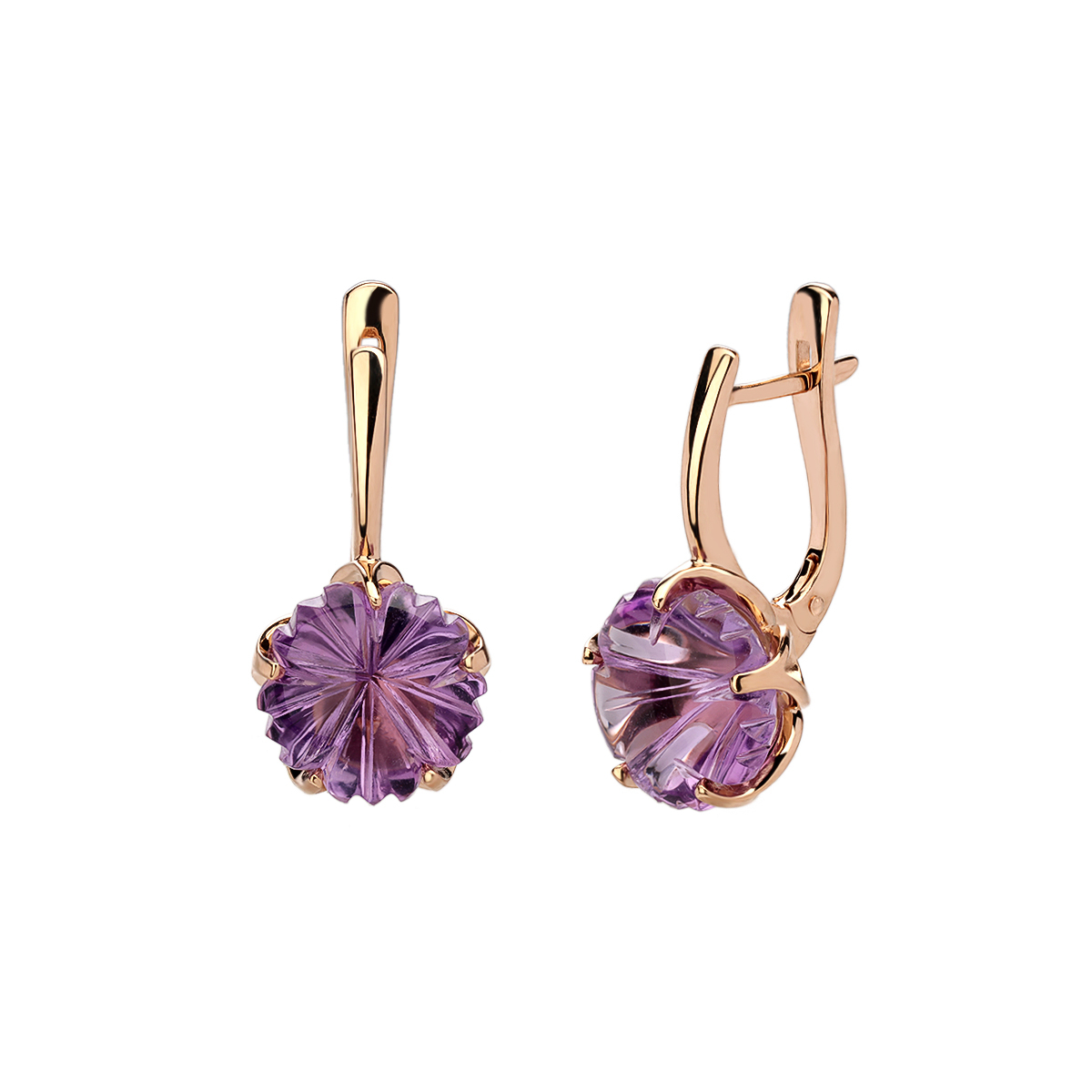 

Серьги из красного золота с аметистом Эстет 01С3113356-1, 01С3113356-1