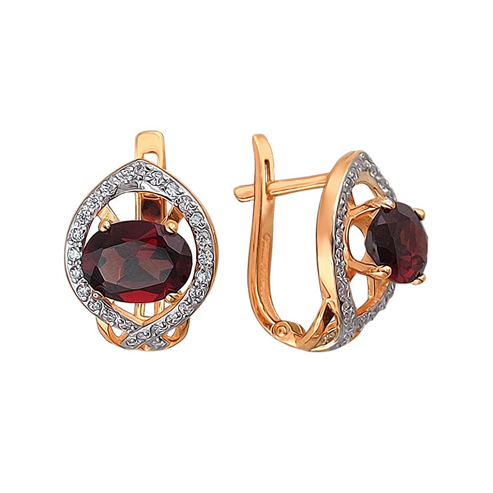 

Серьги из серебра с гранатом Эстет 01С3511272А-2, 01С3511272А-2