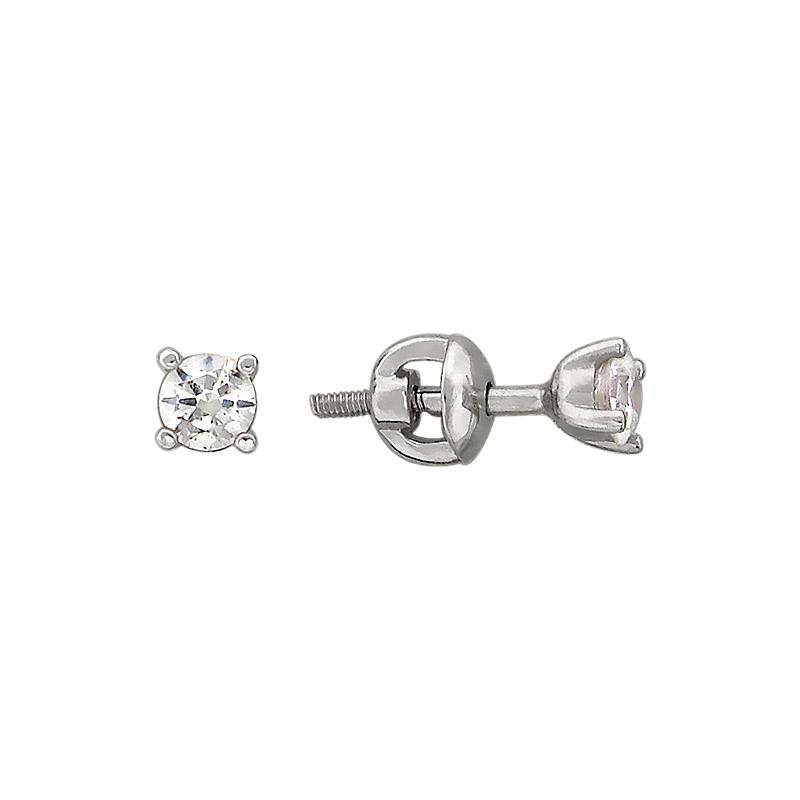 

Серьги-пусеты из белого золота с фианитом Эстет 01С129306Ф, 01С129306Ф