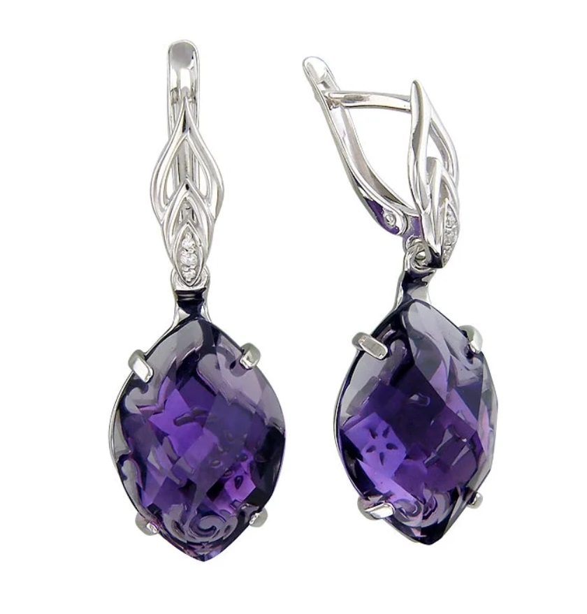 

Серьги из серебра с аметистом Инталия 45С3521304, 45С3521304