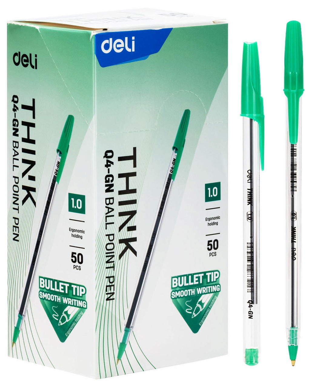

Ручка шариков. Deli Think EQ4-GN d=1мм зел. черн. (50 шт в упаковке) 6975239283217