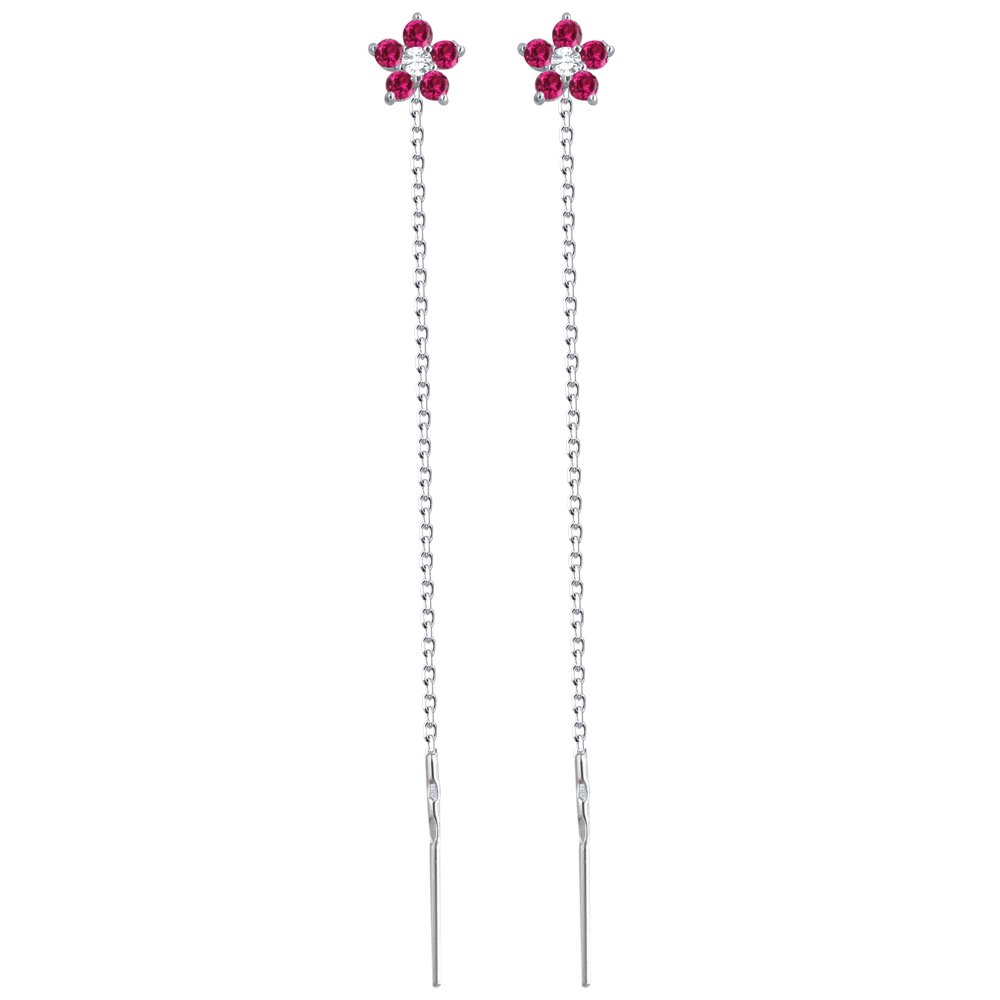 

Серьги из серебра с корундом Эстет 01С256164-2, 01С256164-2