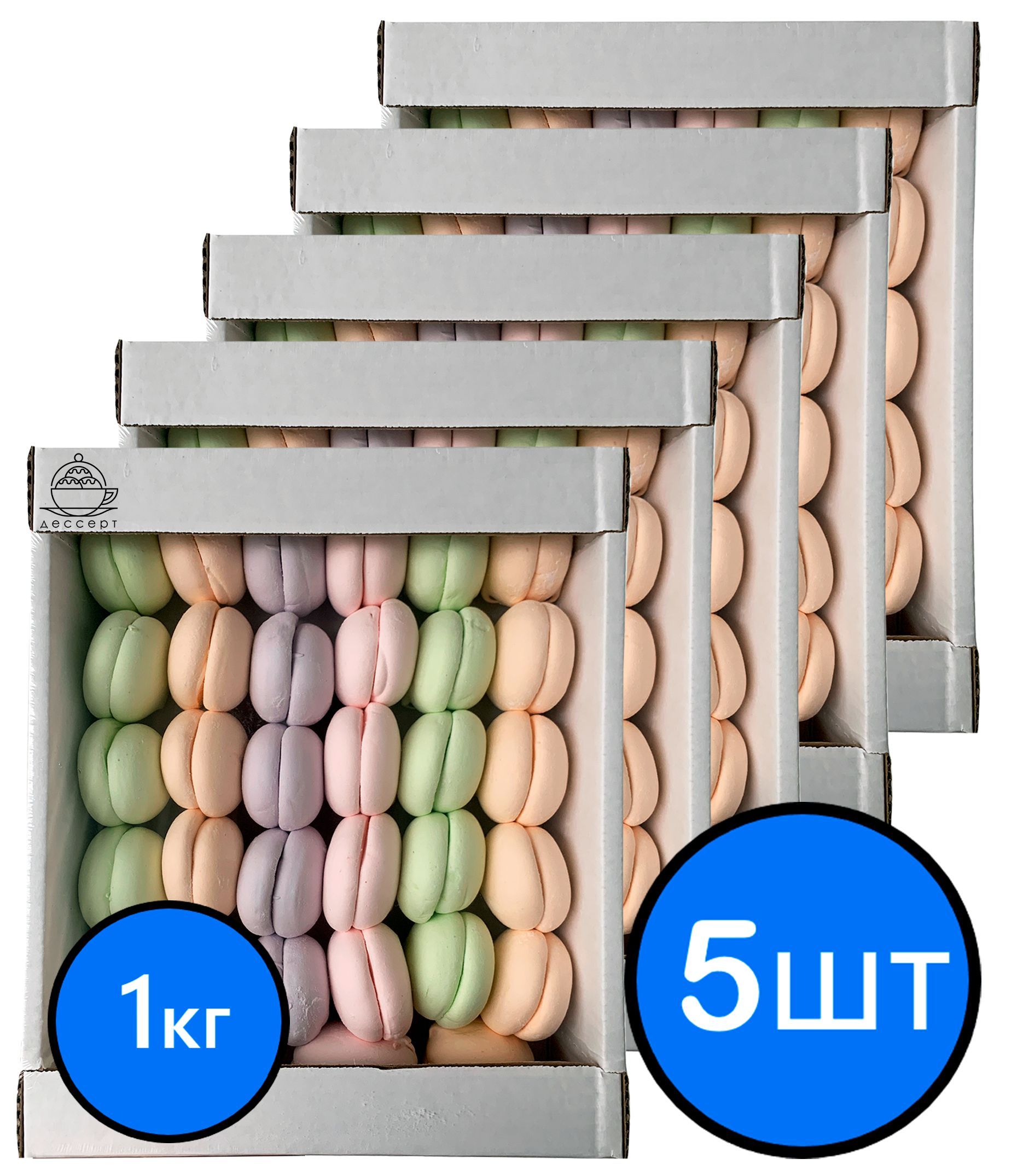 

Зефир Ассорти "Французский десерт", КФ КРОНШТАДТСКАЯ, (1кг) х 5шт