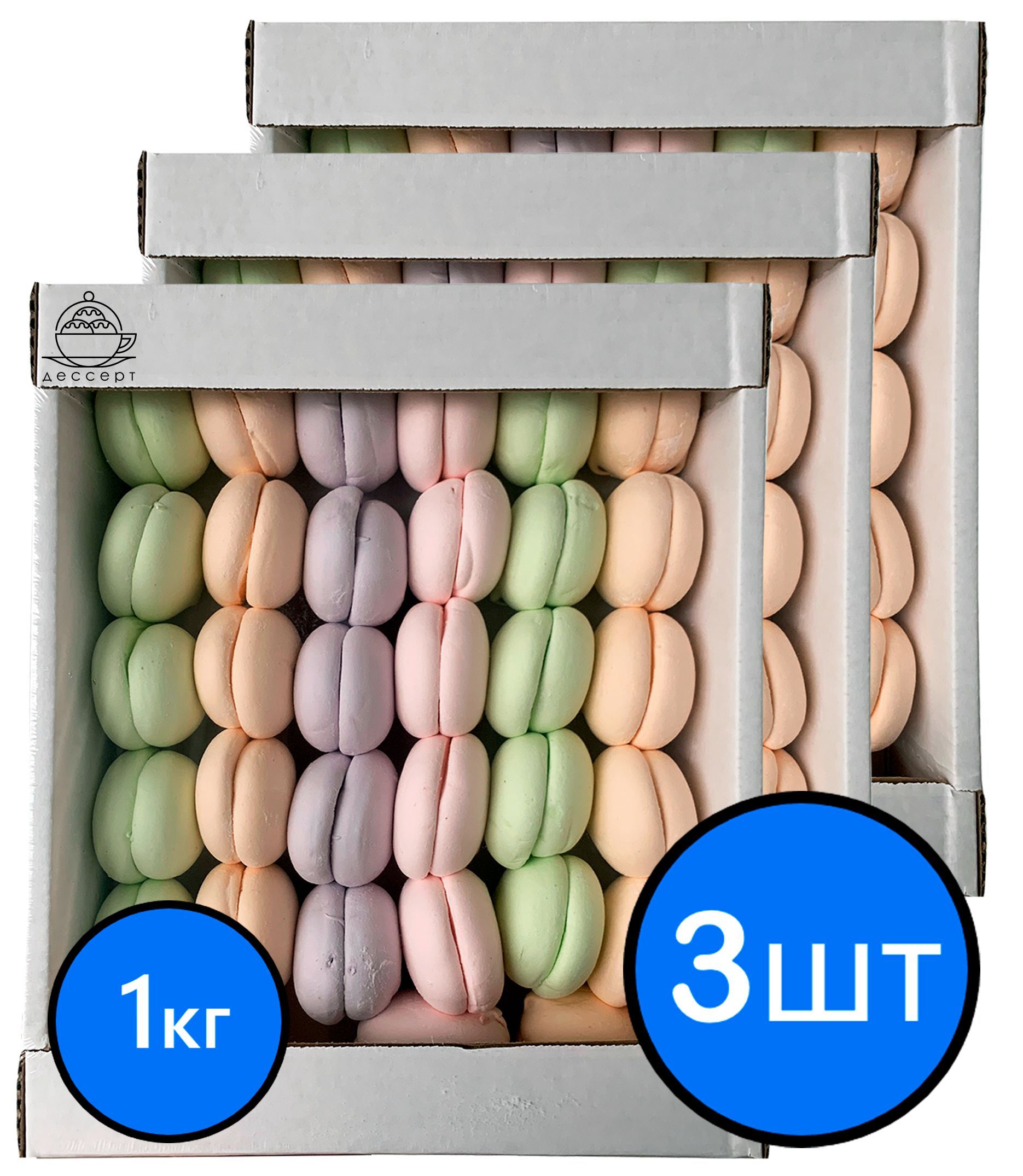 

Зефир Ассорти "Французский десерт", КФ КРОНШТАДТСКАЯ, (1кг) х 3шт