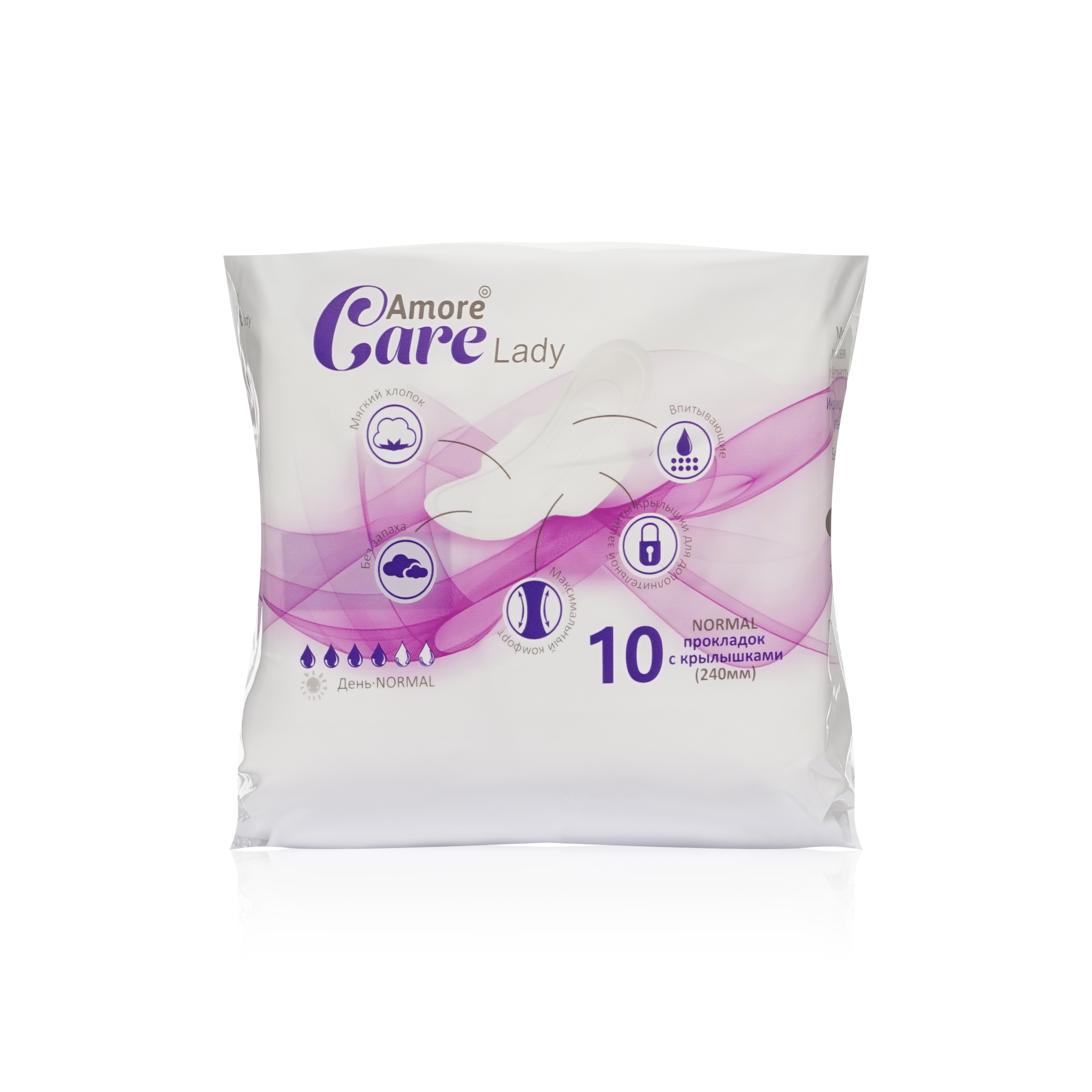 

Прокладки гигиенические Amore Care День 10 шт, Белый