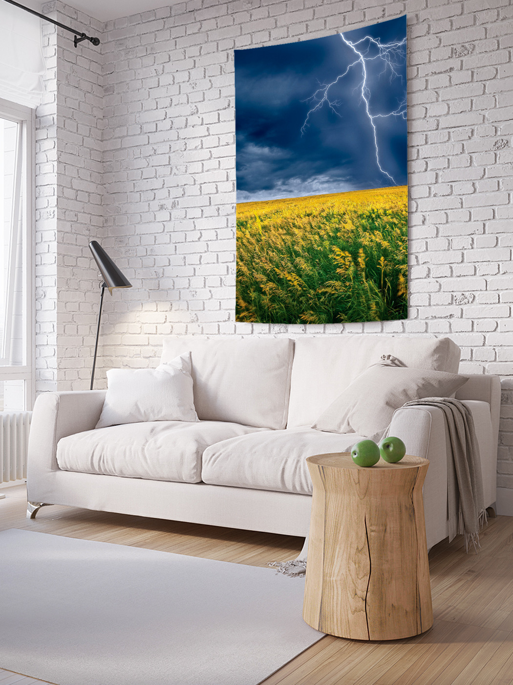 

Вертикальное фотопанно на стену JoyArty Молния защищает поле 150x200 см, Молния защищает поле