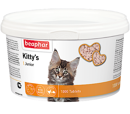 Витаминный комплекс для котят Beaphar Kitty's Junior, сердечки 1000 таб