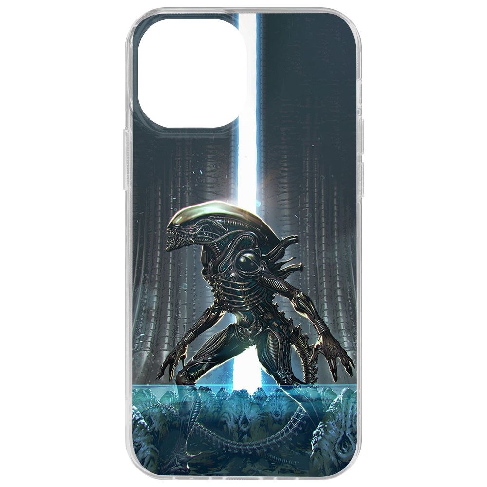 Чехол-накладка Krutoff Clear Case Чужой, Тревога для iPhone 13 mini