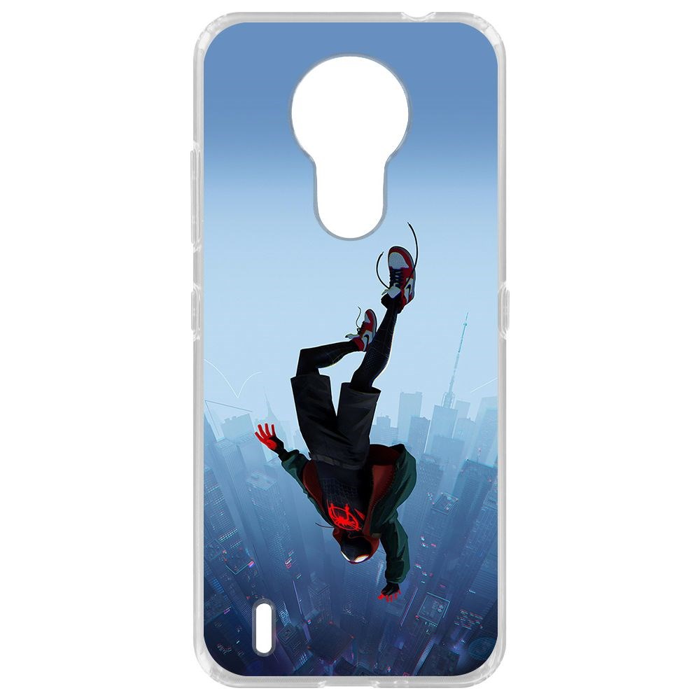 

Чехол-накладка Krutoff Clear Case Человек-Паук, Майлз Моралес для Nokia 1.4, Прозрачный