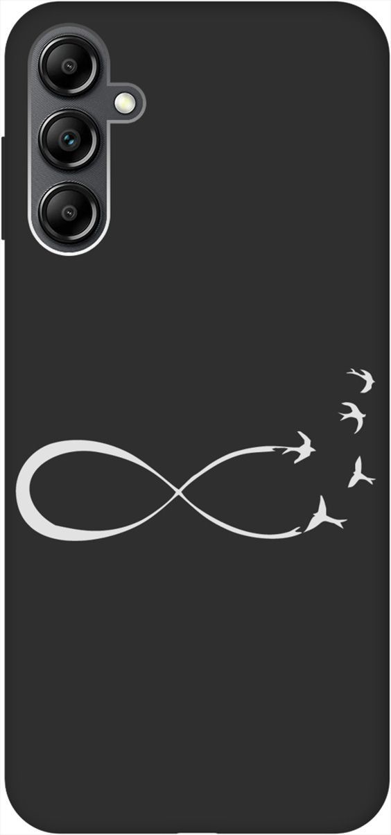 

Чехол на Samsung Galaxy A14 с 3D принтом "Infinity W" черный, Черный;серебристый, 158811