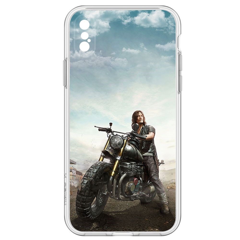 

Чехол-накладка Krutoff Clear Case Ходячие мертвецы, Дэрил для iPhone XS, Прозрачный