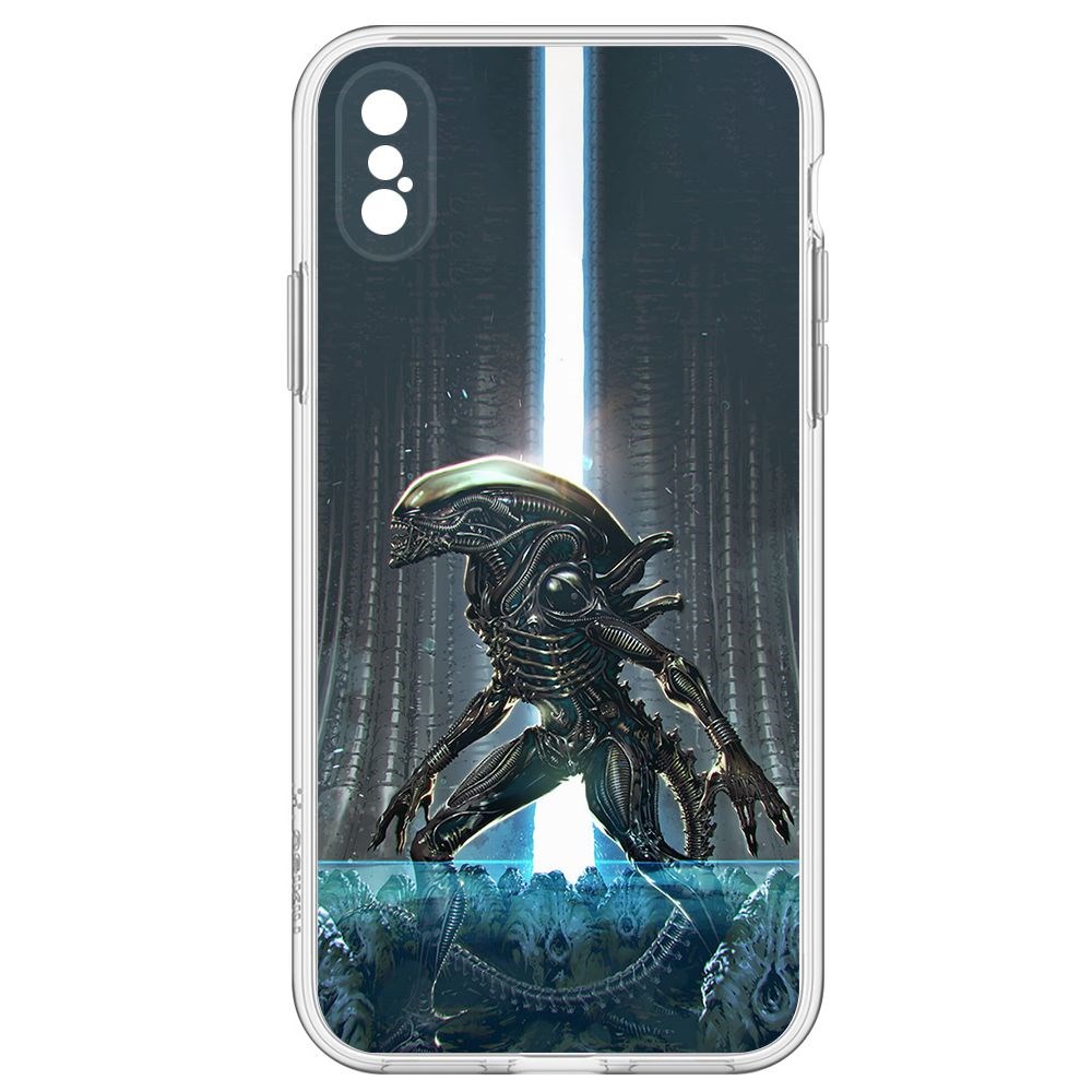

Чехол-накладка Krutoff Clear Case Чужой, Тревога для iPhone X, Прозрачный