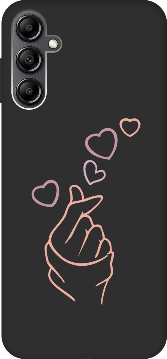 

Матовый Soft Touch Чехол на Samsung Galaxy A14 с 3D принтом "K-Heart" черный, Черный;розовый, 158810