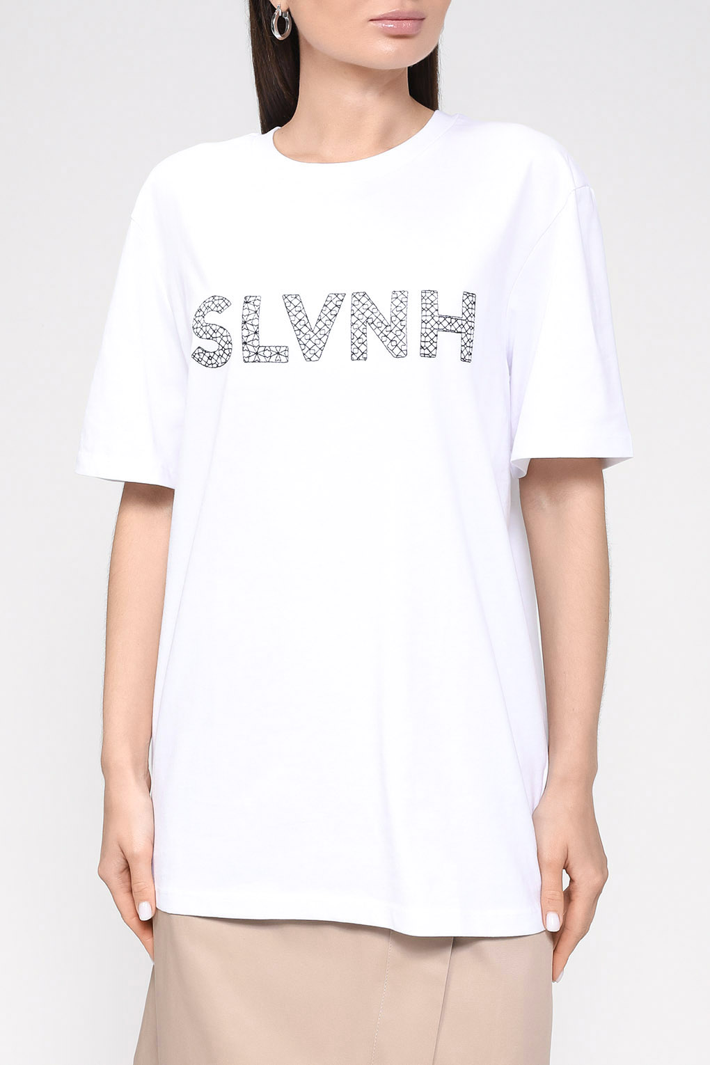 

Футболка женская Silvian Heach GPP23126TS белая S, Белый, GPP23126TS