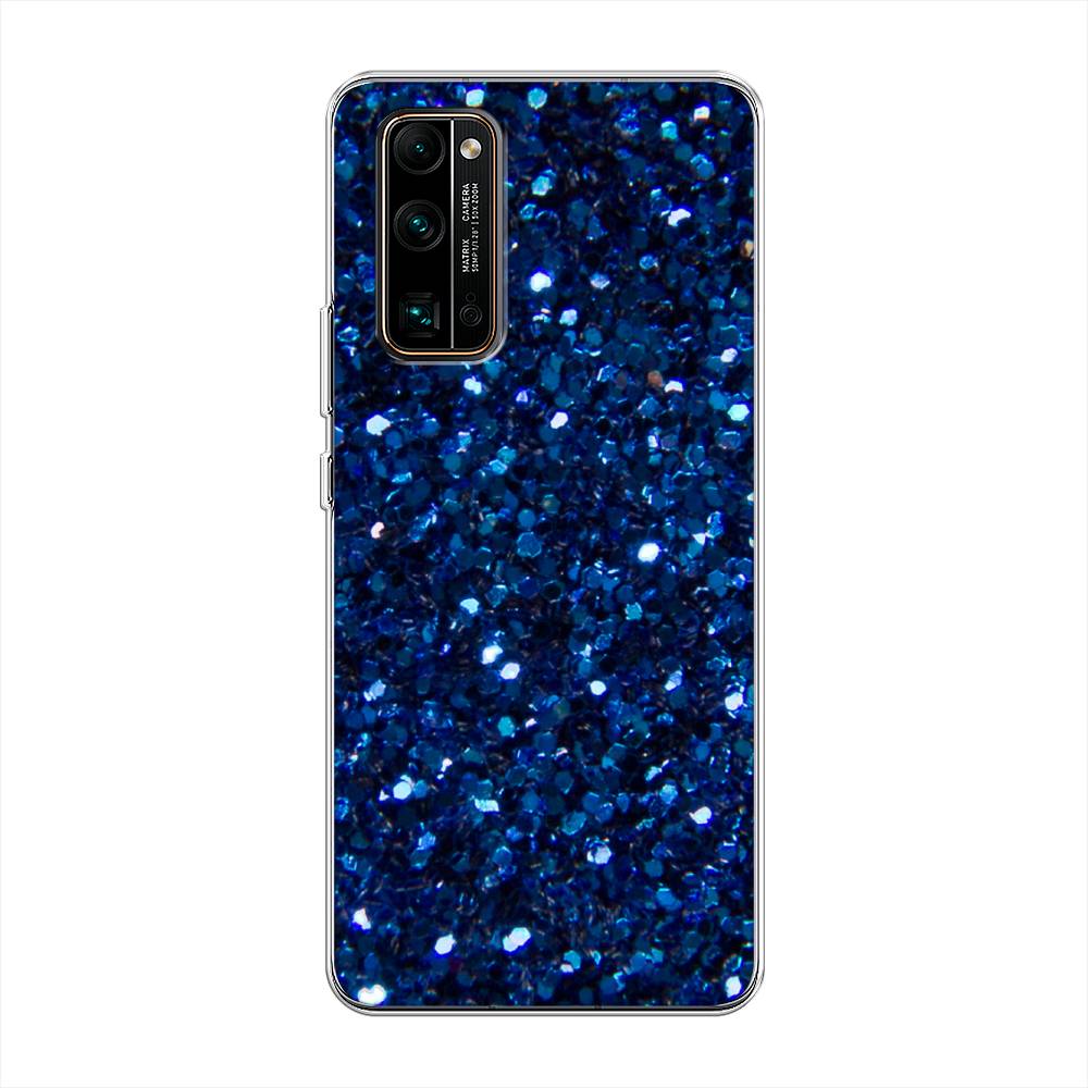 фото Чехол awog "синие блестки рисунок" для honor 30 pro plus