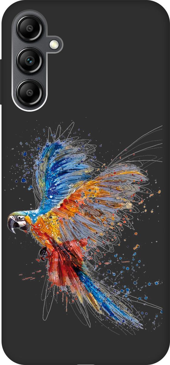 

Чехол на Samsung Galaxy A14 с 3D принтом "Colorful Parrot" черный, Черный;красный, 158810