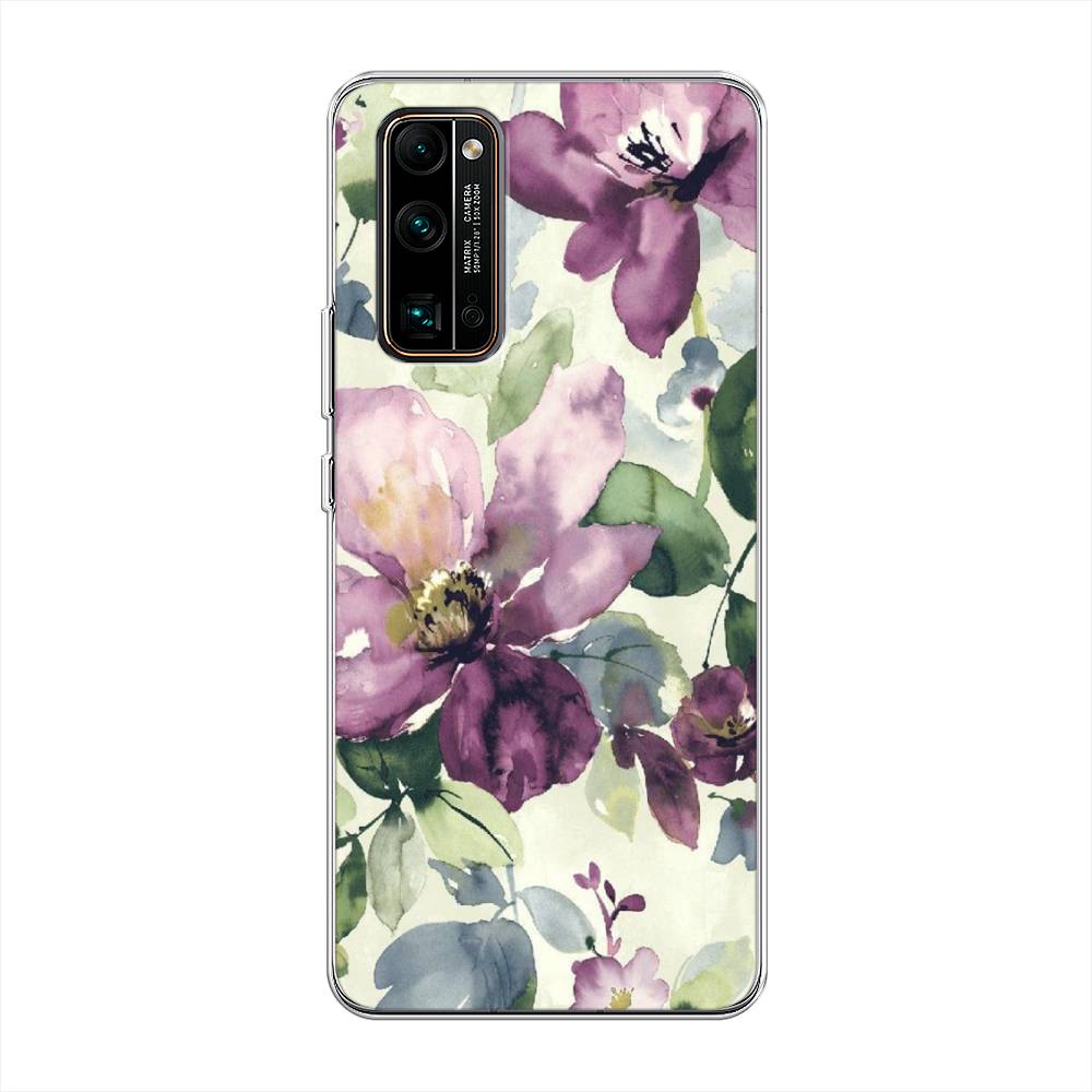 

Чехол Awog на Honor 30 Pro Plus "Сиреневые цветы-акварель", Фиолетовый, 612250-10