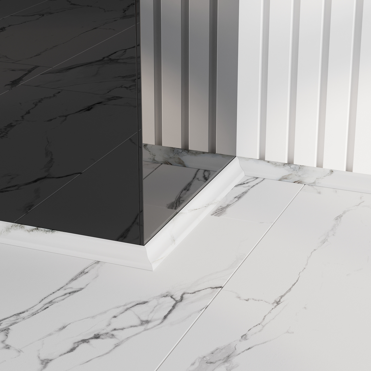 

Плинтус GoodWay CM GWG-05 2400х28х15 мм мрамор Миконос 1шт, Белый, Inside corner
