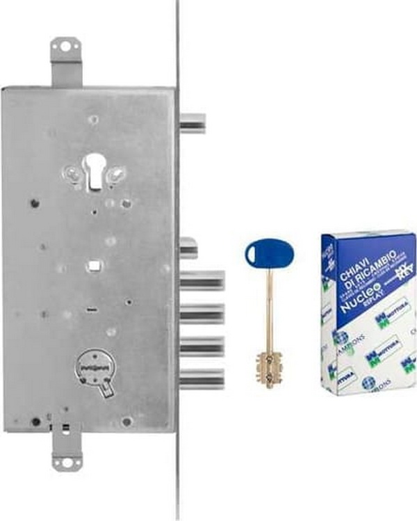 Замок Mottura (Моттура) врезной двухсистемный 54.J936M-S MyKey (левый) перекод. с торца кл