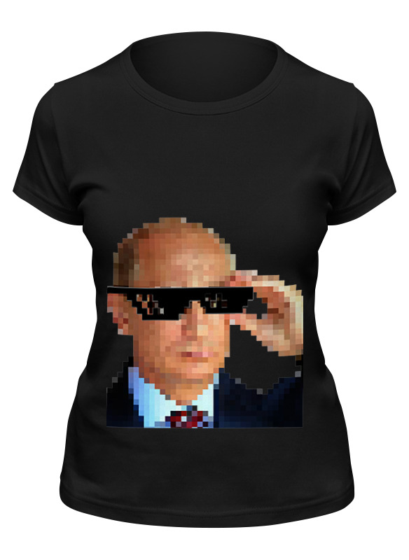 

Футболка женская Printio Pixel putin черная L, Черный, Pixel putin