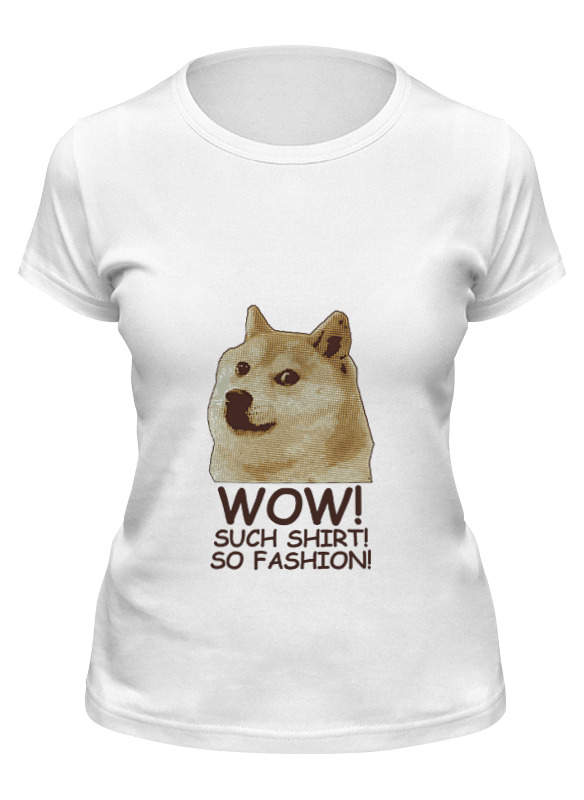 

Футболка женская Printio Doge wow such shirt so fashion белая L, Белый, Doge wow such shirt so fashion