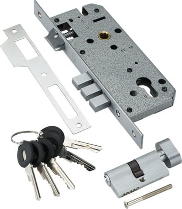 

Замок врезной с цилиндром ADDEN BAU LOCK 4585 5-60B D