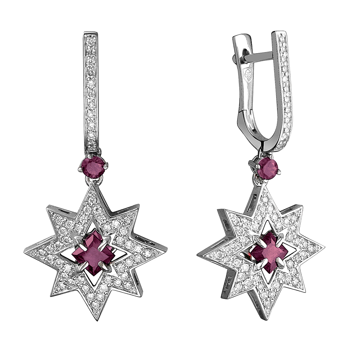 

Серьги подвески из белого золота с бриллиантом Эстет 01С6212342-1, 01С6212342-1