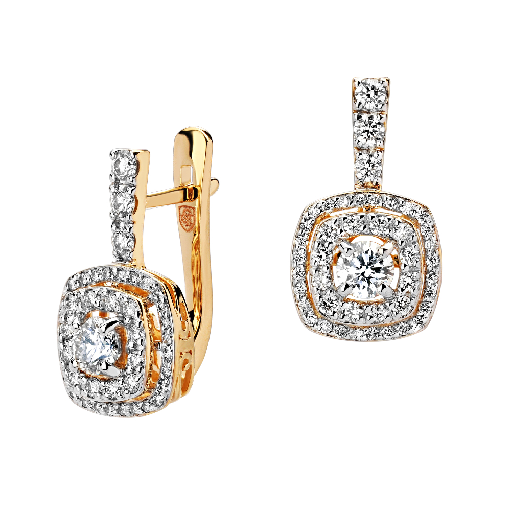 

Серьги из желтого золота с бриллиантом Эстет 01С6313233, 01С6313233
