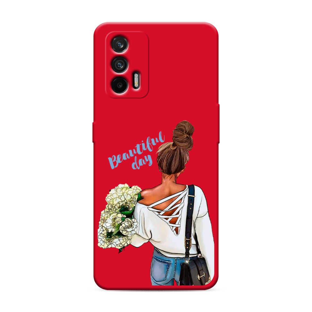 фото Матовый силиконовый чехол "beautiful day vector" на realme gt awog
