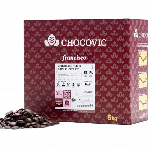 Темный шоколад Chocovic Francisco 55%, 5 кг