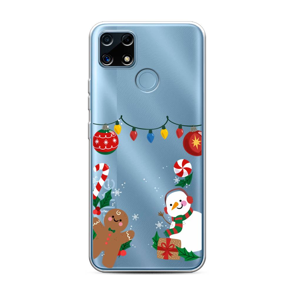 

Чехол для Oppo Realme C25/C25s "Новогоднее настроение", Коричневый;красный;зеленый, 256950-5